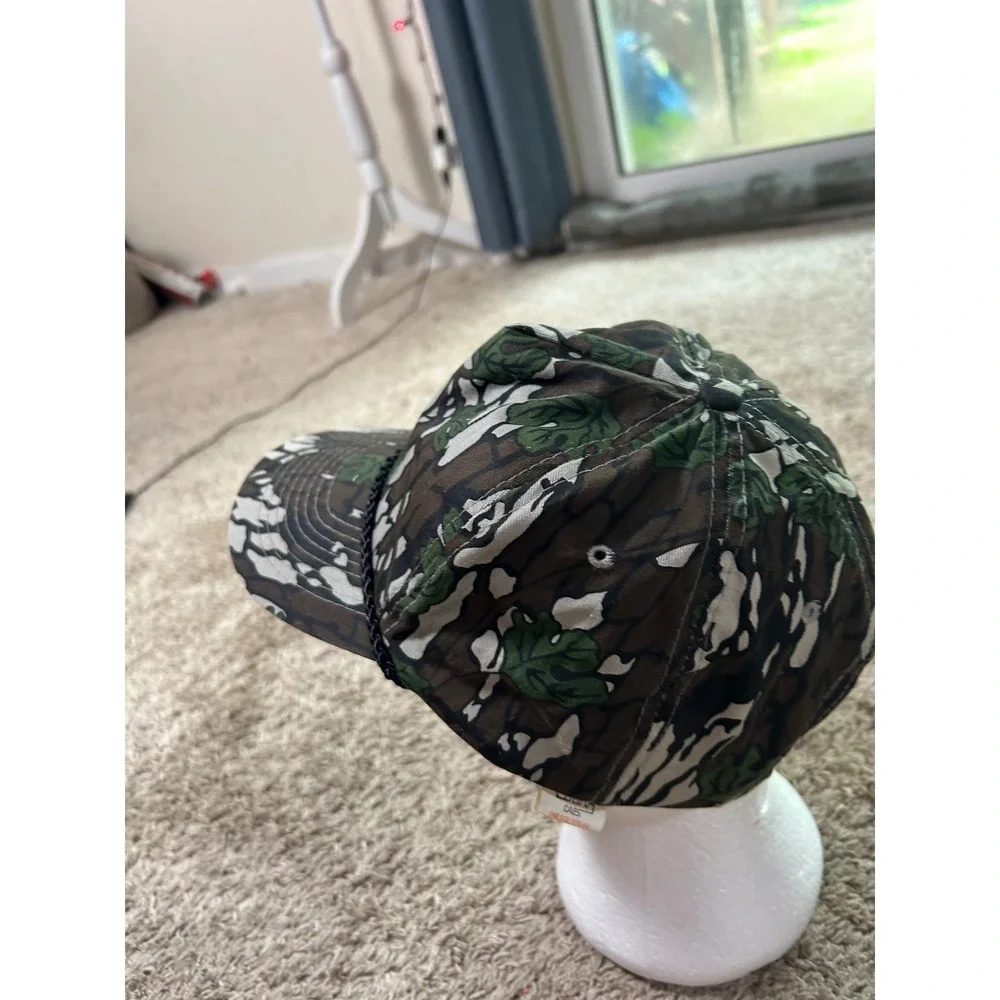 Vintage Camo Rope Trucker Hat Mens Snapback Leaf Camouflage Gorpcore Hunting
